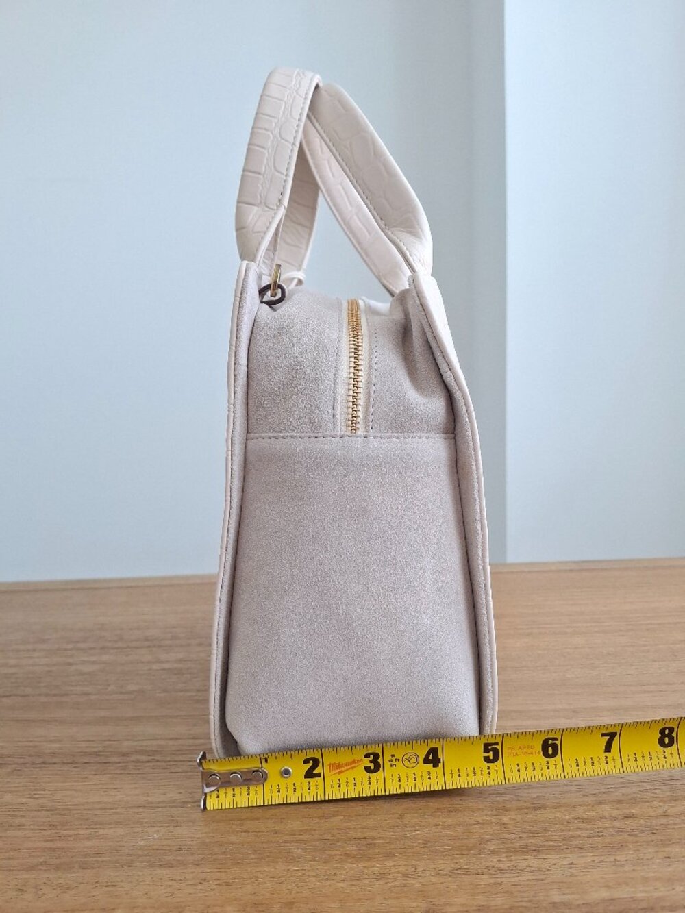 (New) Lucky Brand – Kloe Faux Croc Leather Satchel Shoulder Bag (Vanilla) - Picture 7 of 13